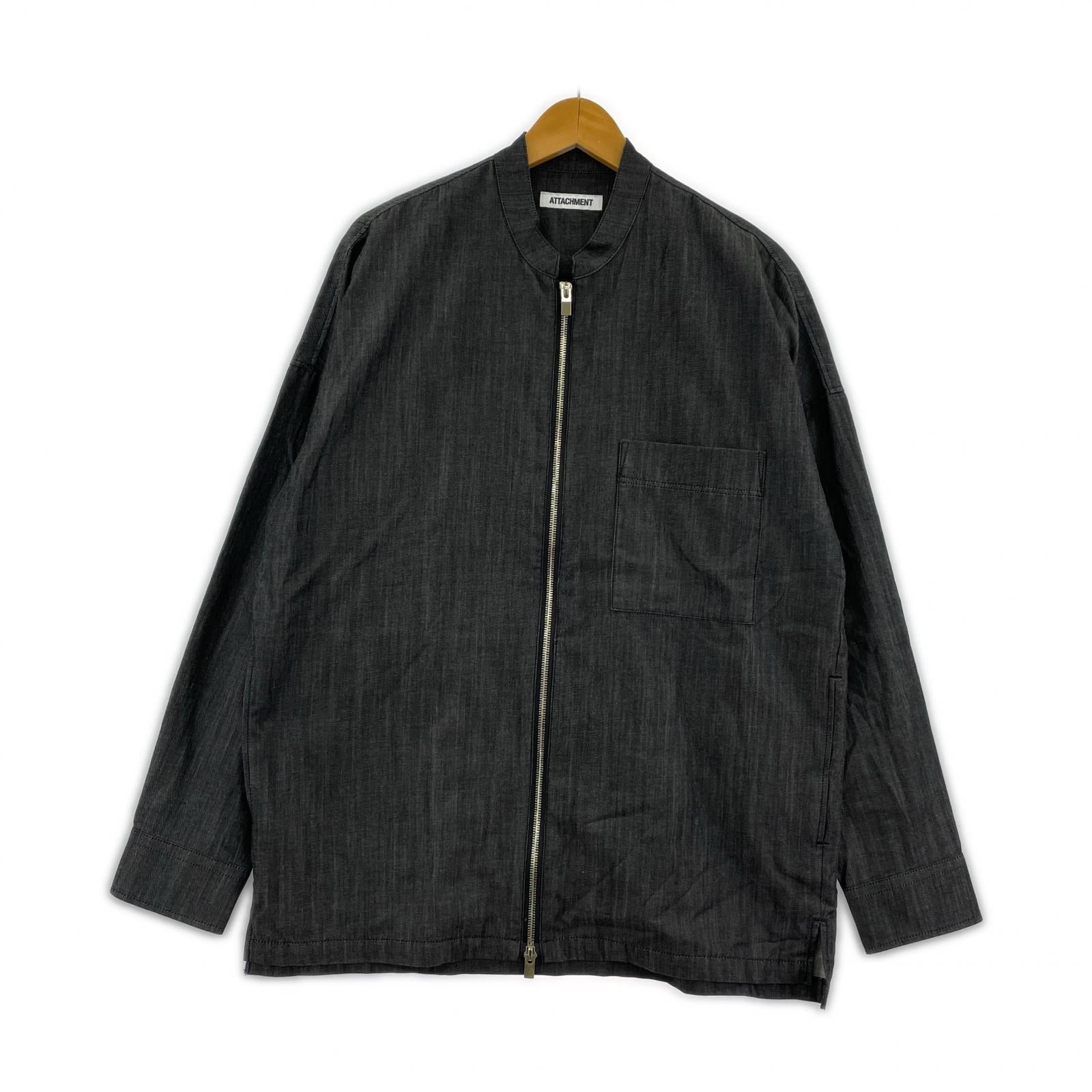長袖シャツ 5.5oz DENIM ONEWASH BAND COLLAR SHIRT 1 ブラック