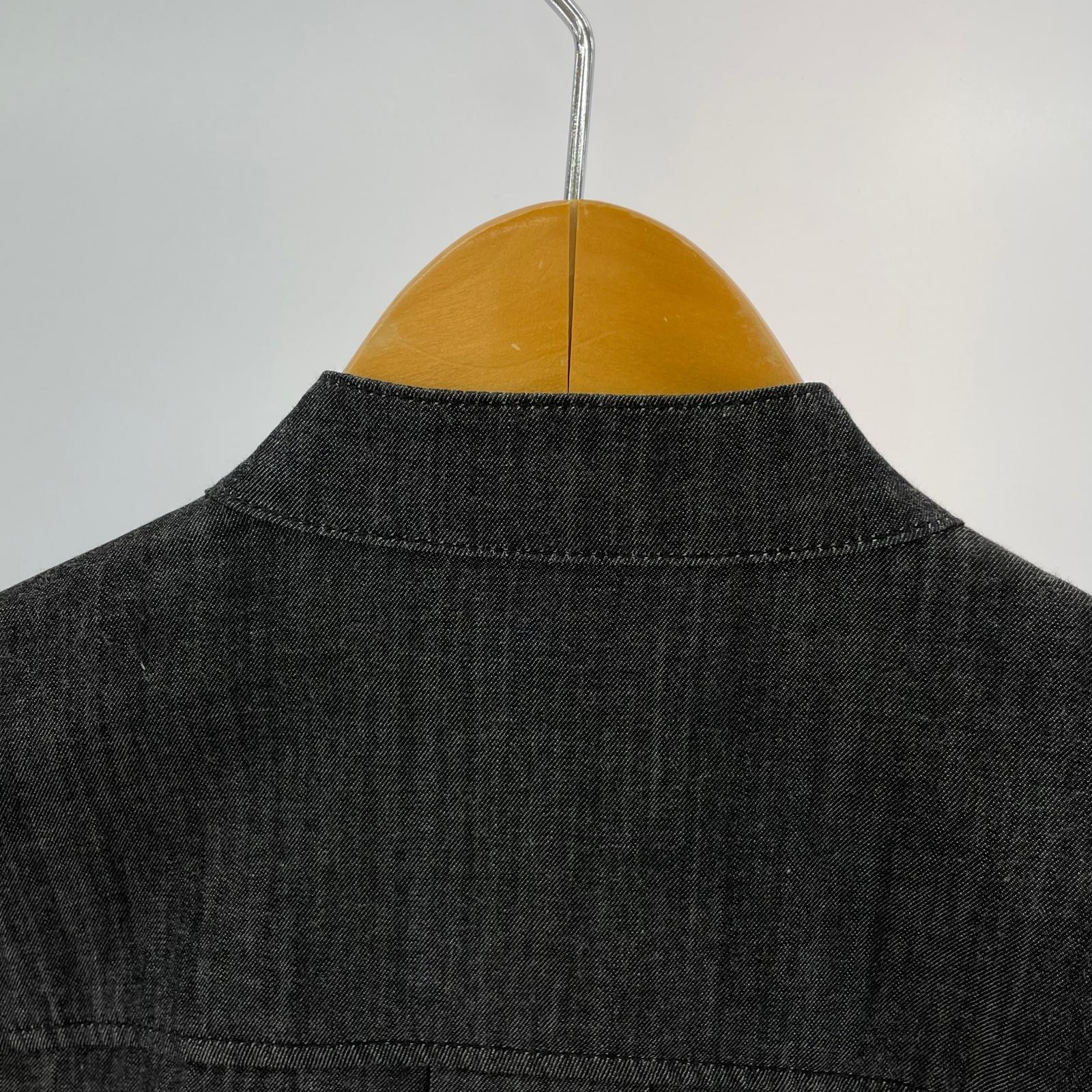 長袖シャツ 5.5oz DENIM ONEWASH BAND COLLAR SHIRT 1 ブラック