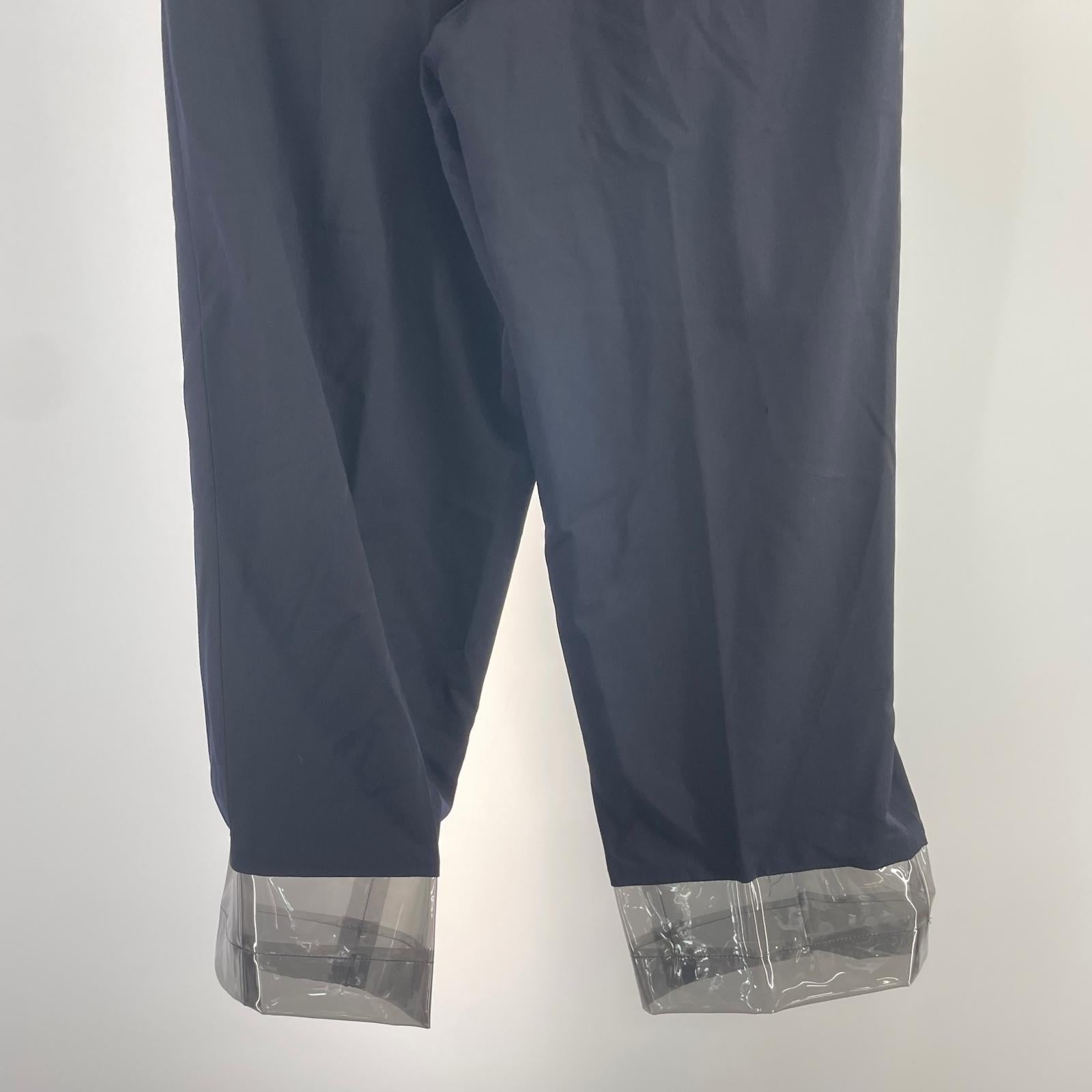 パンツ COMME des GARCONS HOMME 90s 裾PVC ウールスラックス M ネイビー M ネイビー