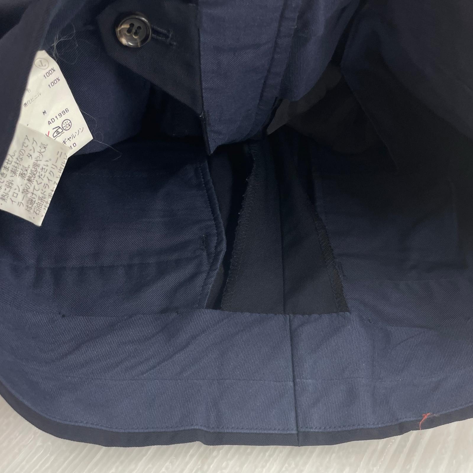 パンツ COMME des GARCONS HOMME 90s 裾PVC ウールスラックス M ネイビー M ネイビー