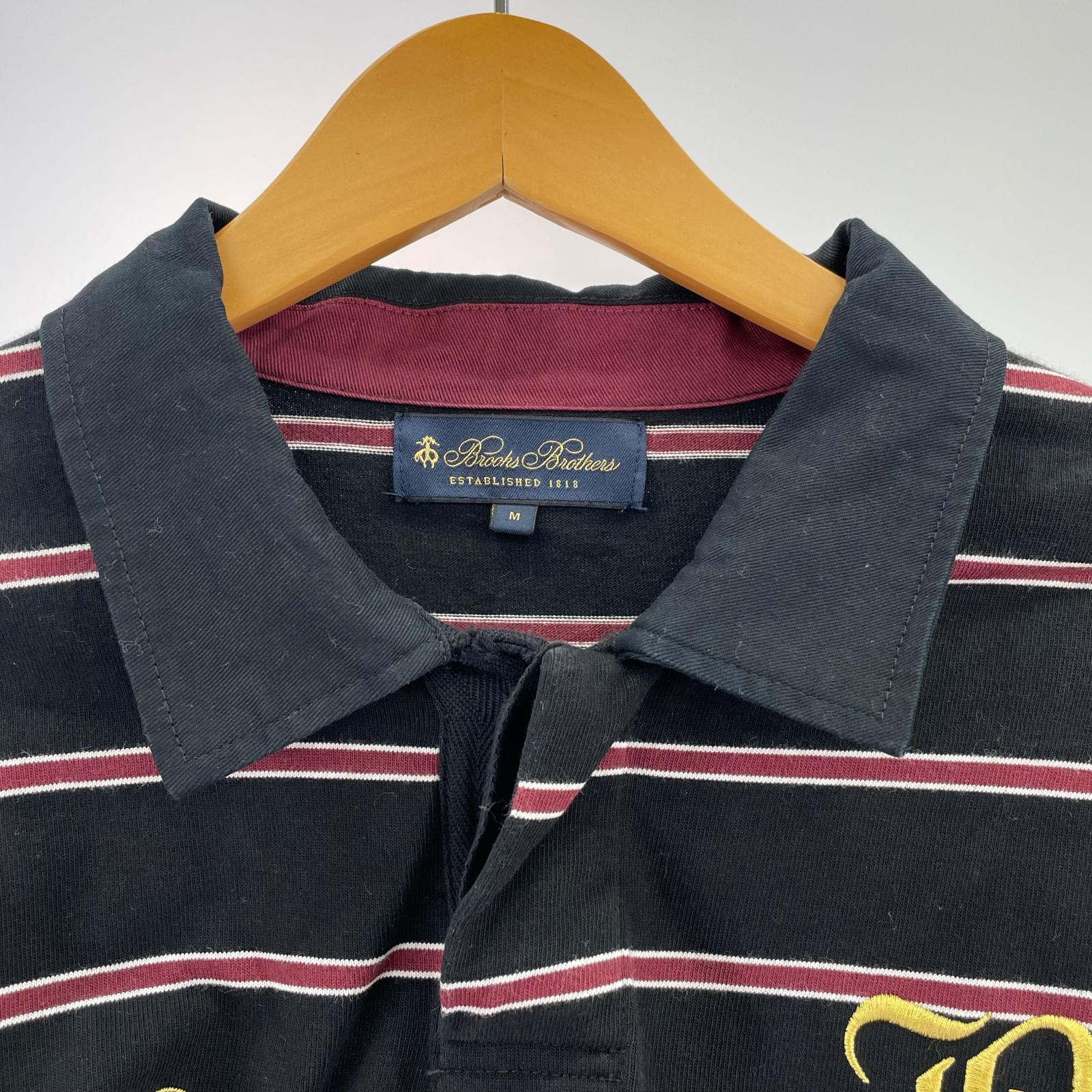 ポロシャツ Brooks Brothers BIOTOP別注 ラガーシャツ M 黒 M ブラック
