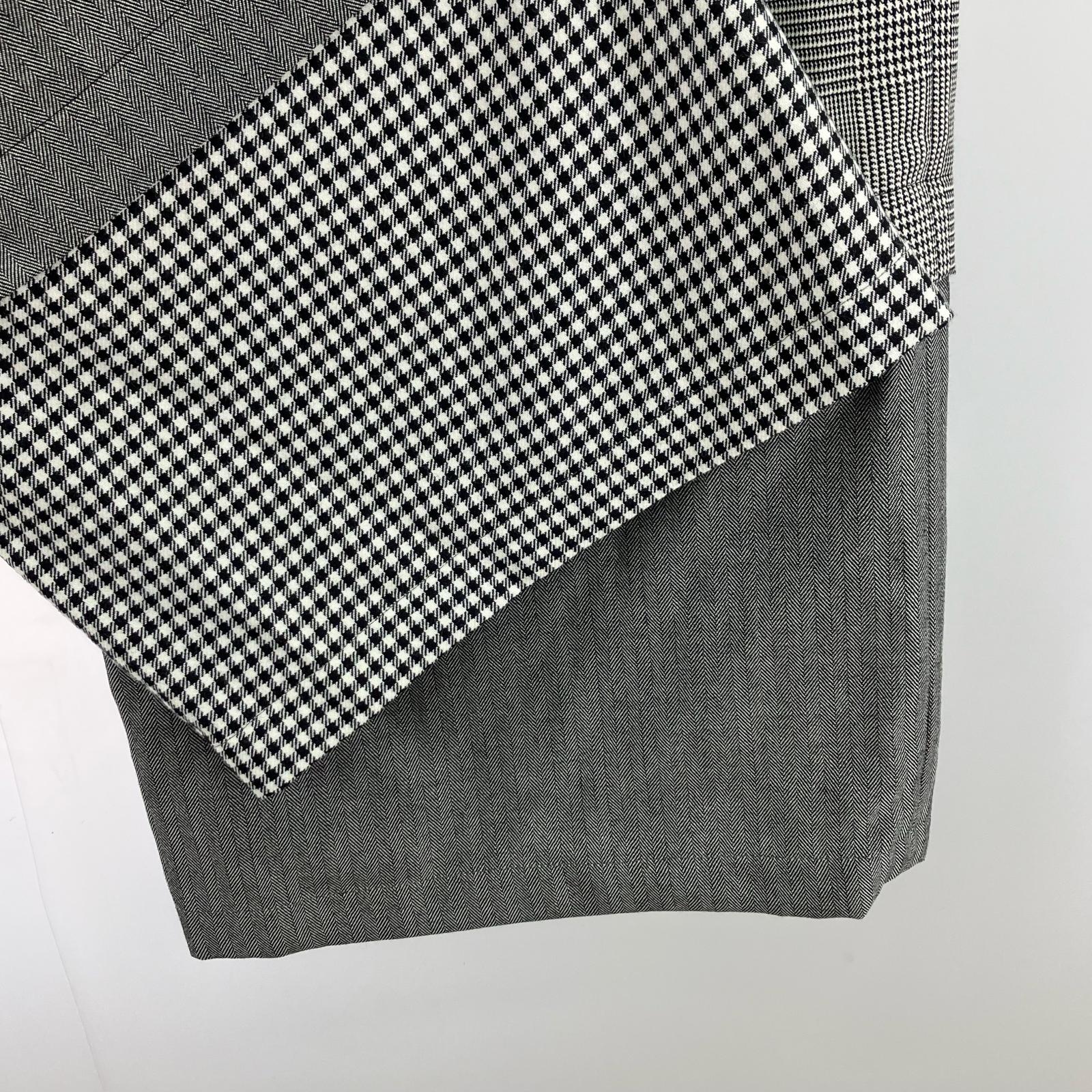 パンツ 25SS/千鳥/切替/ワイドパンツ/白黒 38 グレー