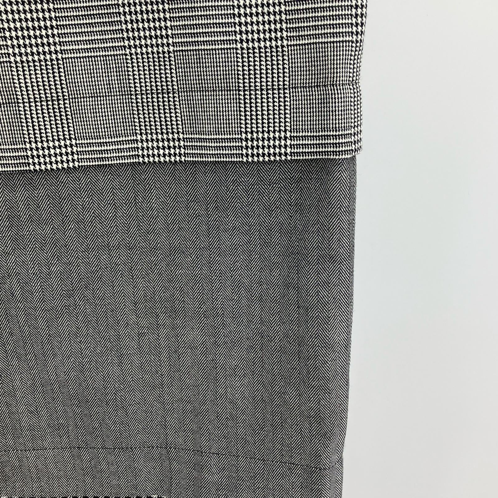 パンツ 25SS/千鳥/切替/ワイドパンツ/白黒 38 グレー