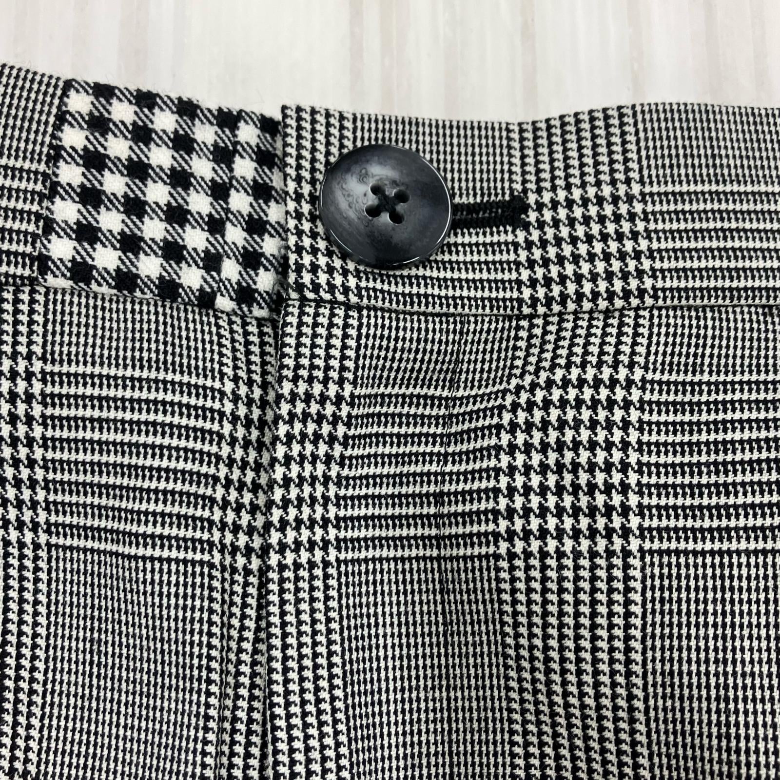 パンツ 25SS/千鳥/切替/ワイドパンツ/白黒 38 グレー