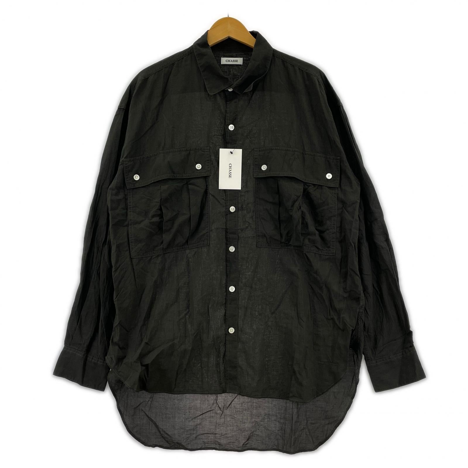 長袖シャツ CHASSE 26SS SH1 KATRN-SCR 2ポケットシャツ F 黒 ブラック