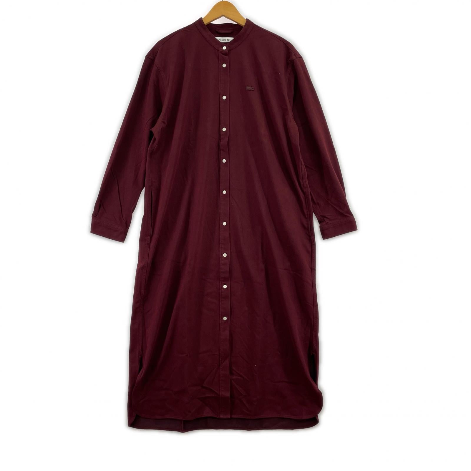 ワンピース LACOSTE シャツワンピース 38 ボルドー 38