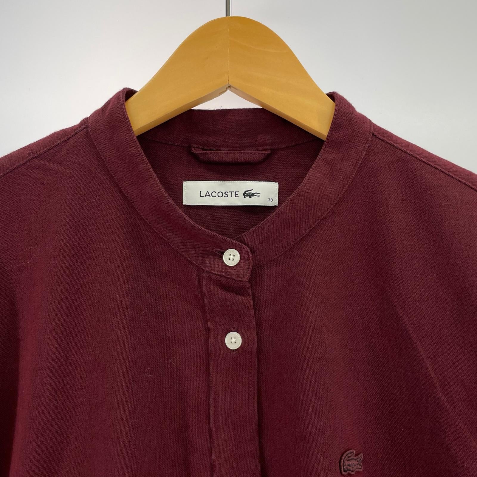 ワンピース LACOSTE シャツワンピース 38 ボルドー 38