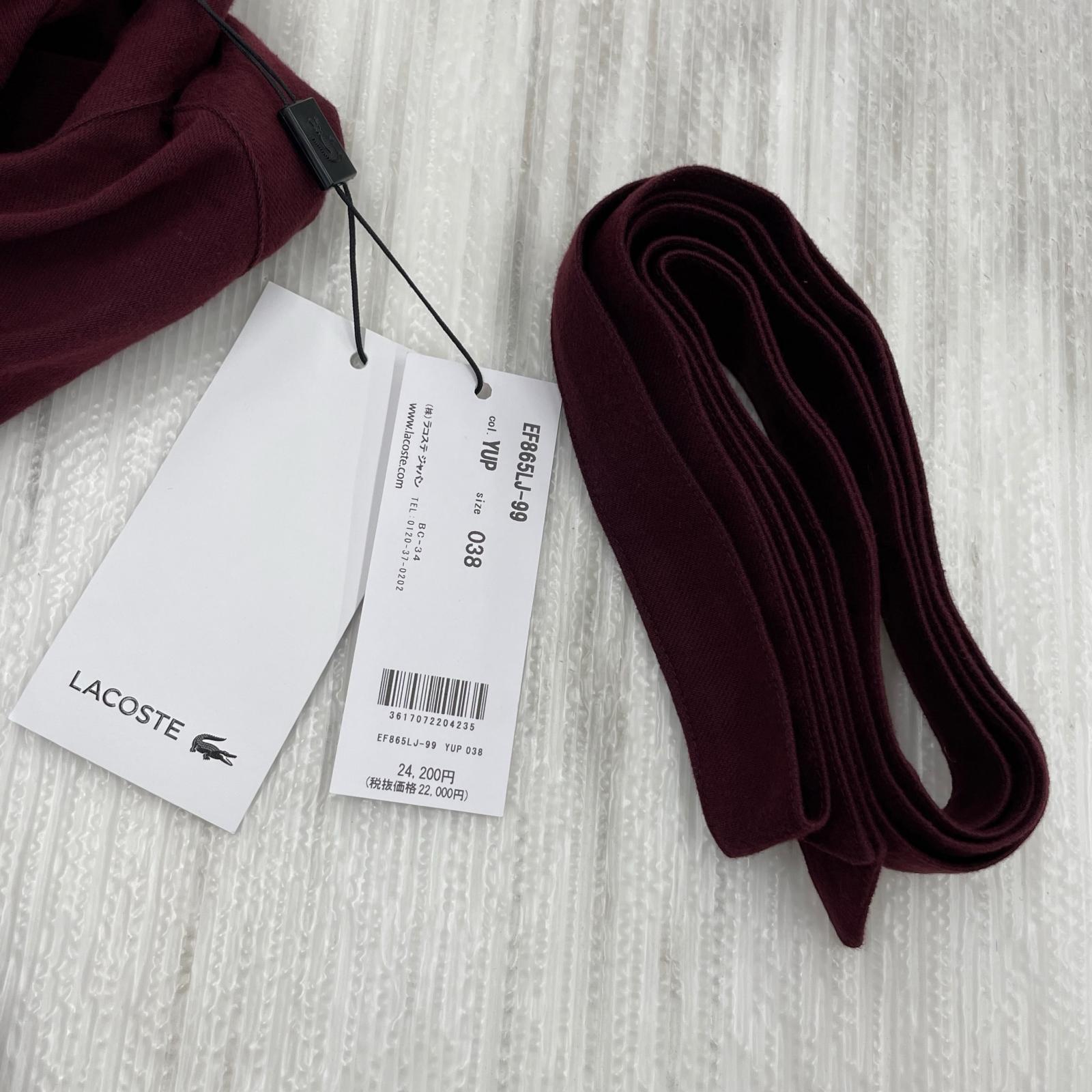 ワンピース LACOSTE シャツワンピース 38 ボルドー 38