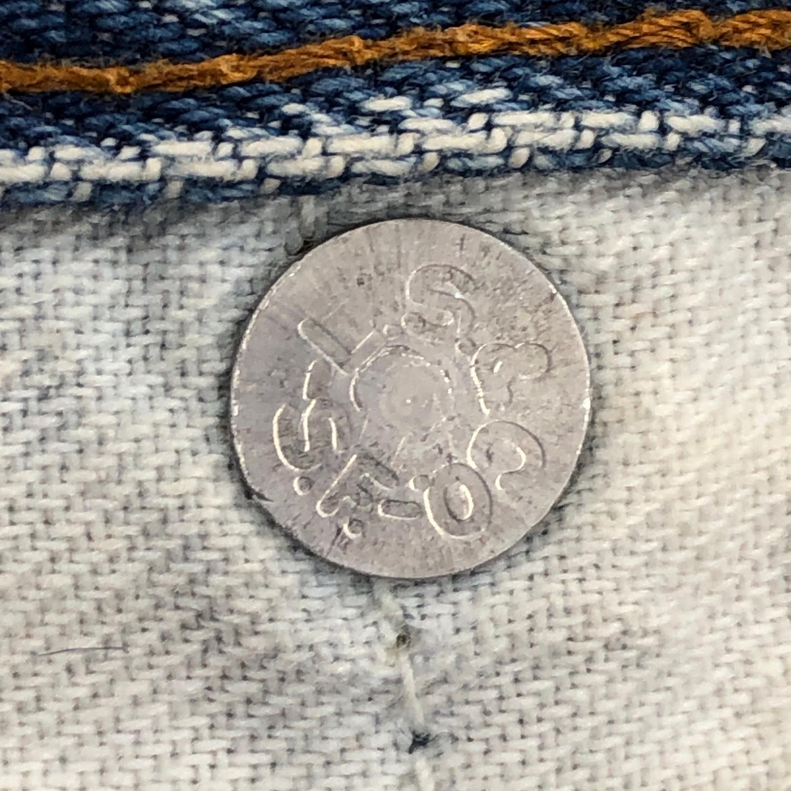 デニムパンツ Levi's 裏ボタン6 66後期 501 ブルー