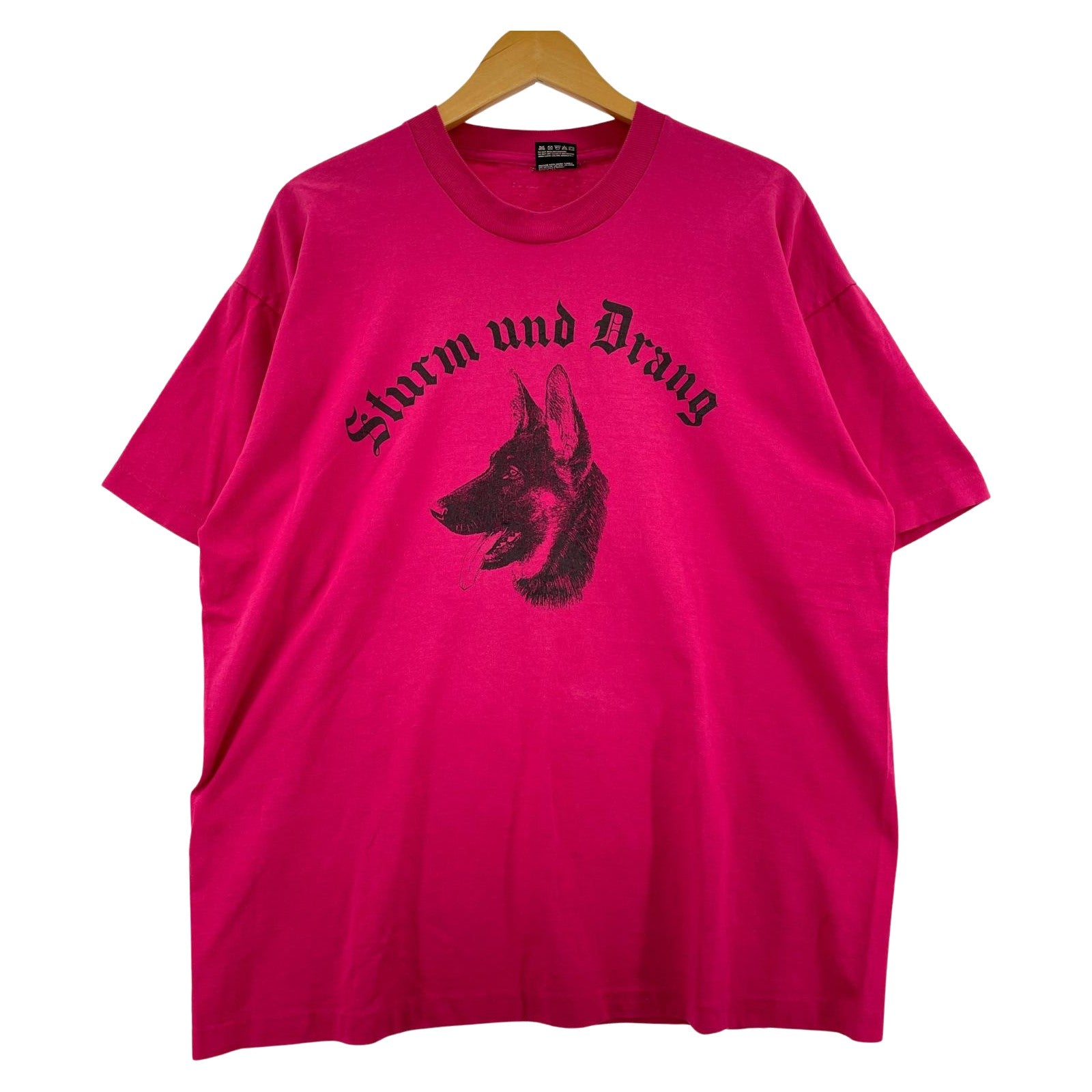半袖Ｔシャツ OLD・VINTAGE ドッグプリントTシャツ ピンク (XL) ピンク