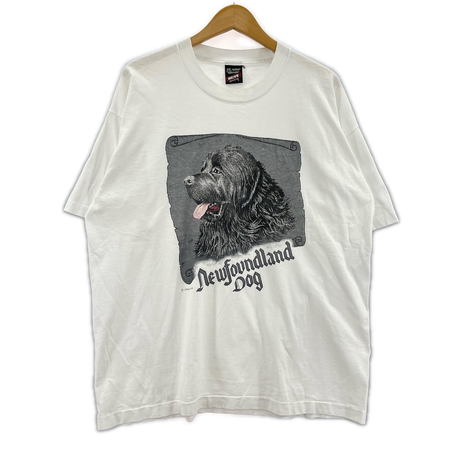半袖Ｔシャツ フルーツボディ 90s ドッグプリントTシャツ (XL) ホワイト