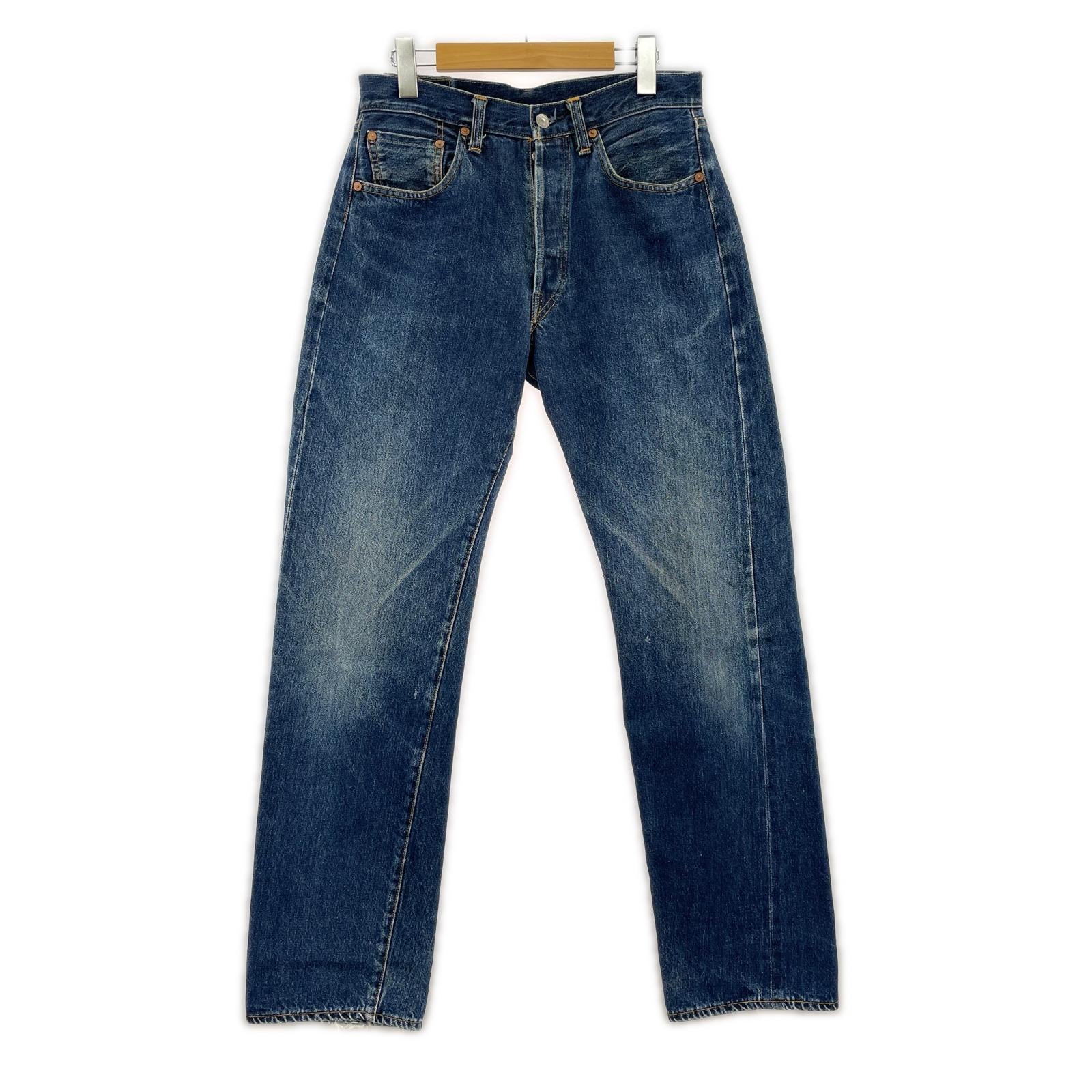 デニムパンツ Levi's 501XX 裏ボタン555 バレンシア製 32 ブルー