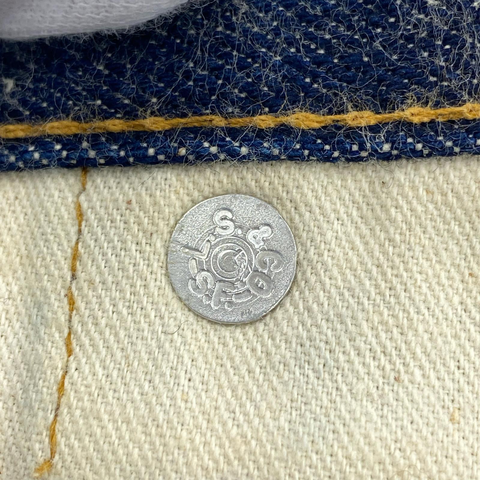 デニムパンツ Levi's 裏ボタン555 バレンシア 501 BIGE 110周年 (W33L36) 33 ネイビー
