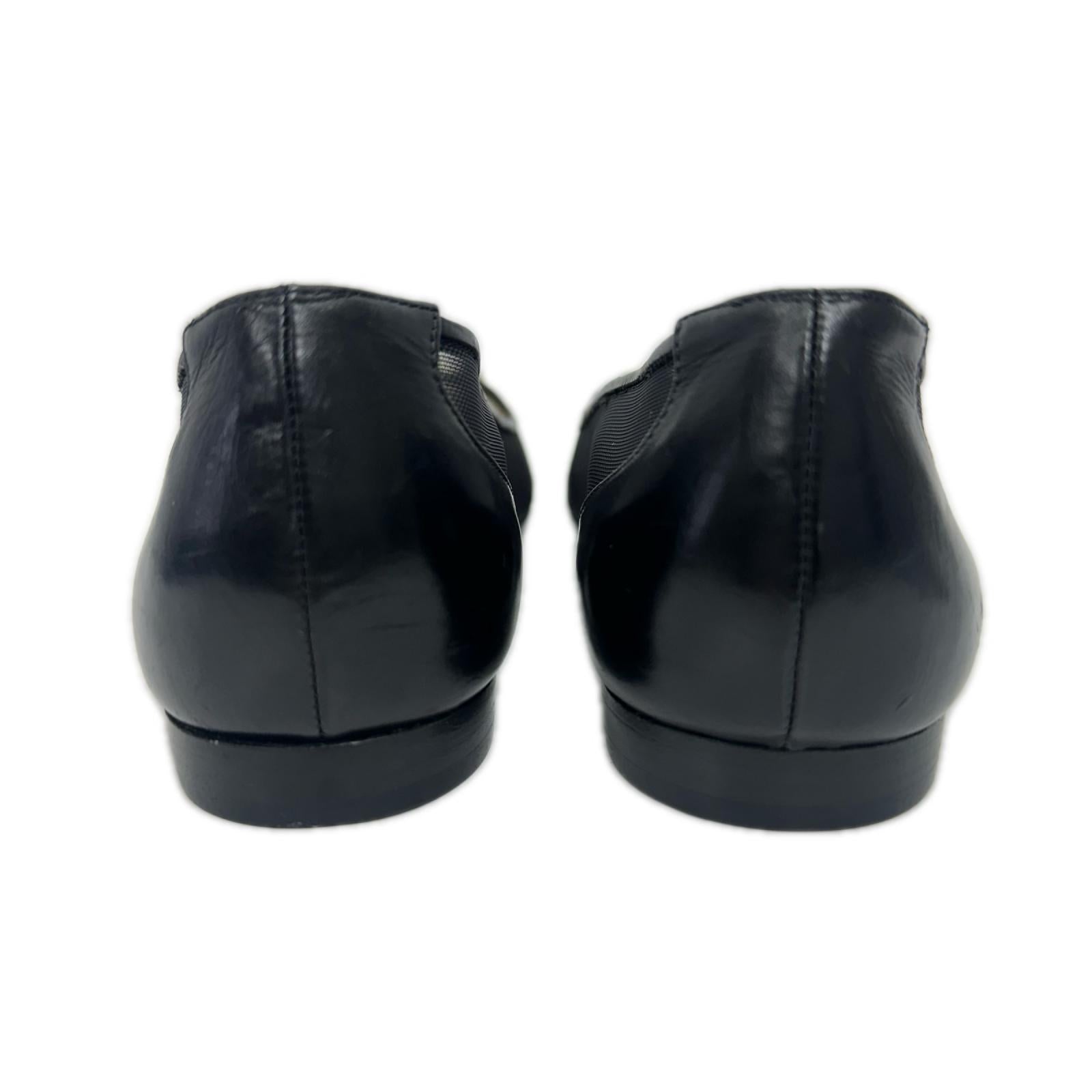 CHANEL メッシュフラットシューズ 黒 (34)