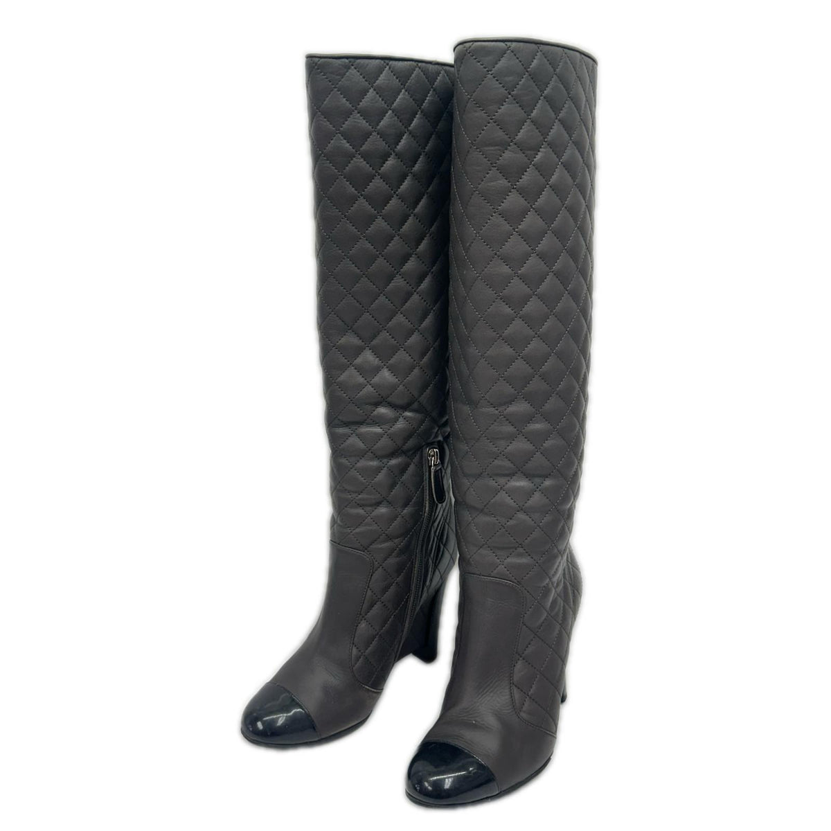 CHANEL ﾏﾄﾗｯｾﾛﾝｸﾞﾌﾞｰﾂ 茶