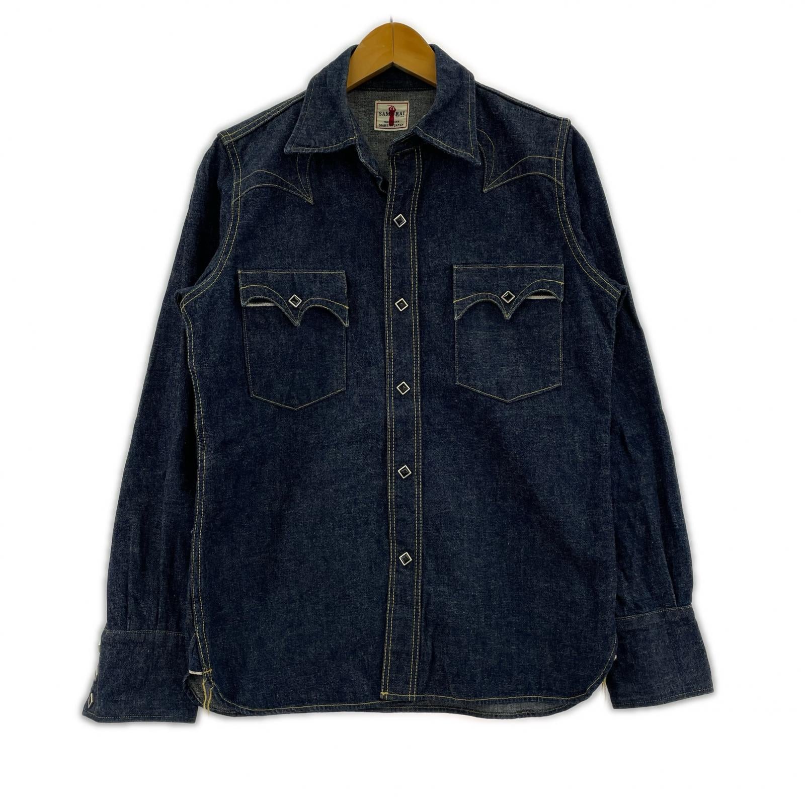 長袖シャツ SAMURAI JEANS デニムウエスタンシャツ SWD-L01 (S) S ネイビー