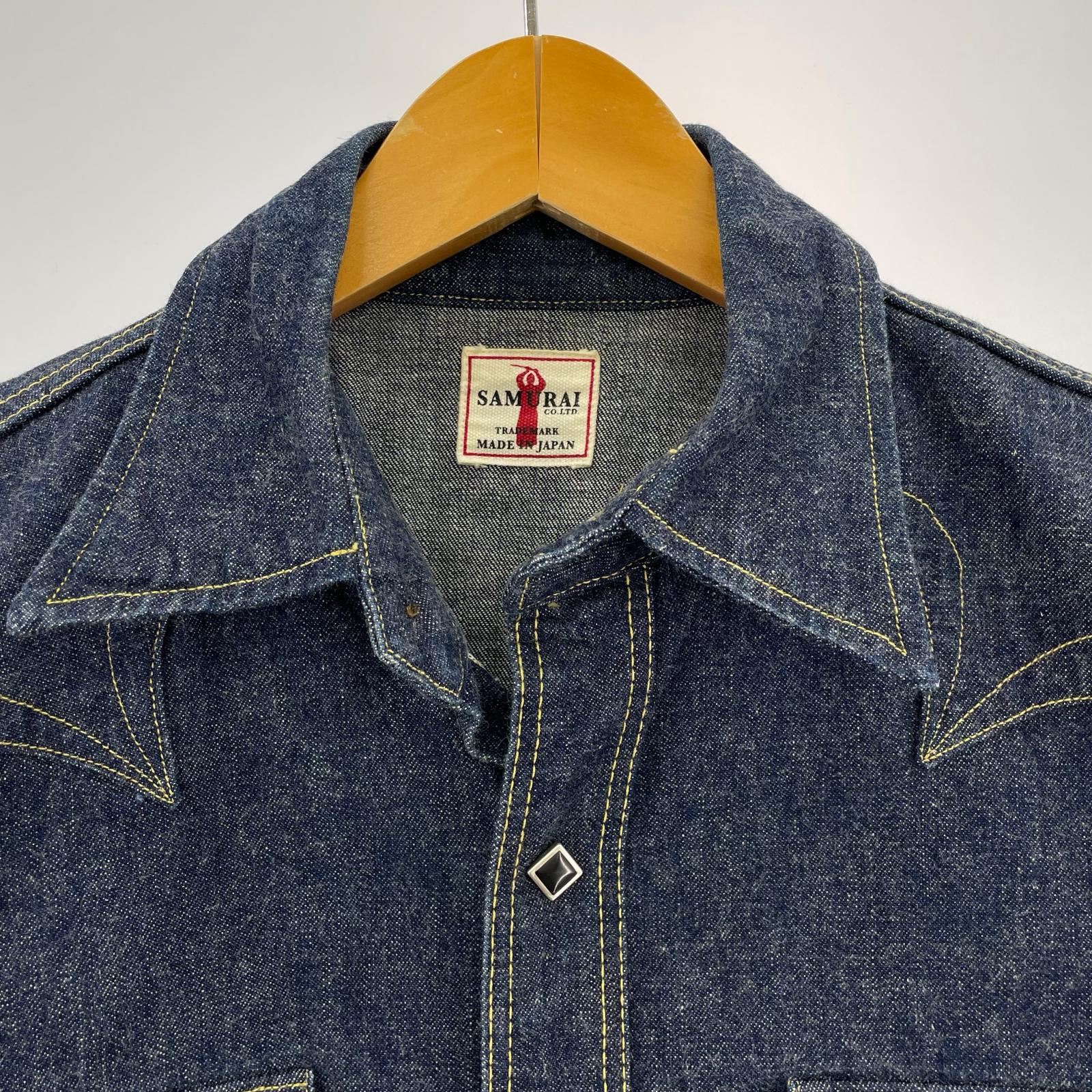 長袖シャツ SAMURAI JEANS デニムウエスタンシャツ SWD-L01 (S) S ネイビー