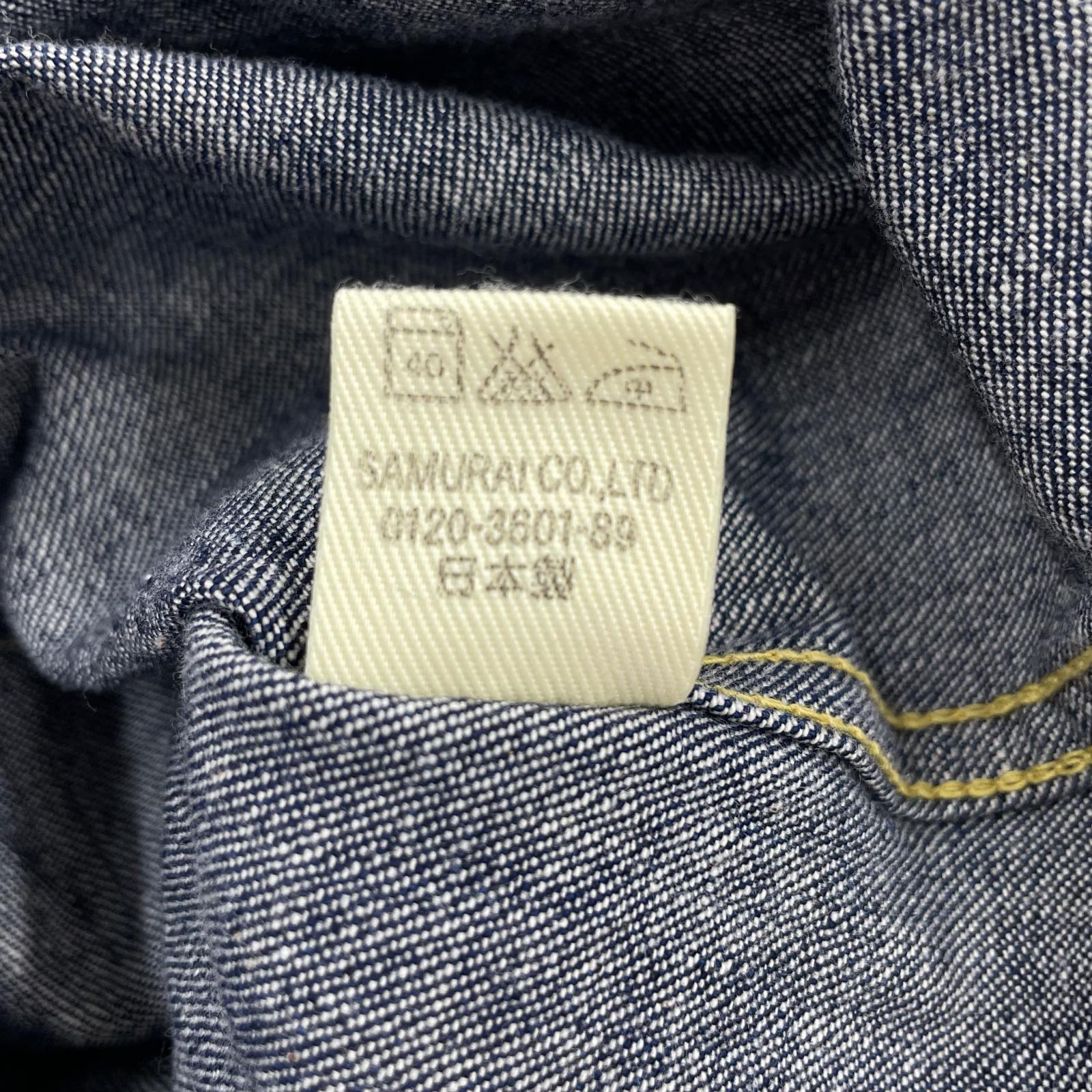 長袖シャツ SAMURAI JEANS デニムウエスタンシャツ SWD-L01 (S) S ネイビー