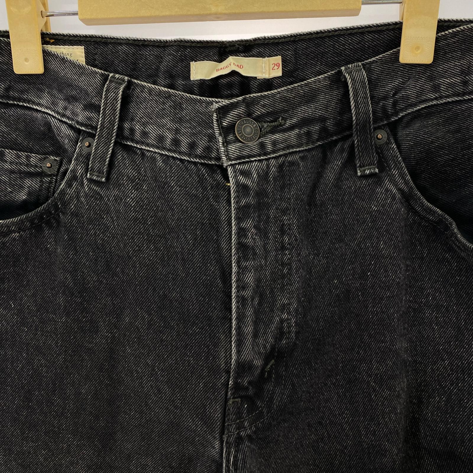 デニムパンツ BAGGY DAD BLACK STONE WASH ブラック