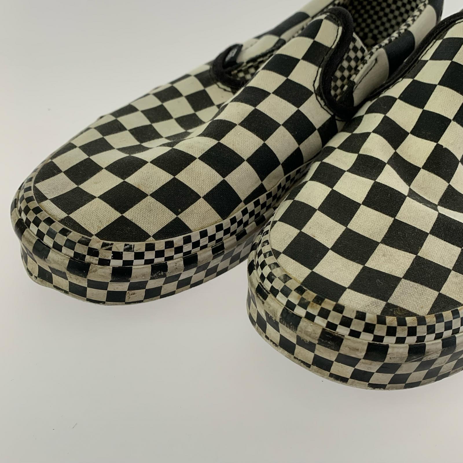 スニーカー スリッポン チェッカーボード 25.5cm 25.5cm (US7 1/2 UK7 EU41)