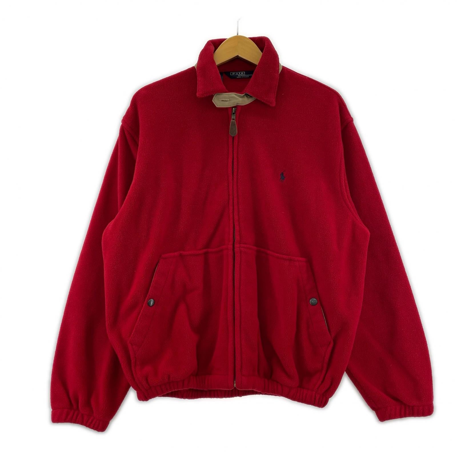 ジャケット フリース ジップアップジャケット　赤　S S レッド