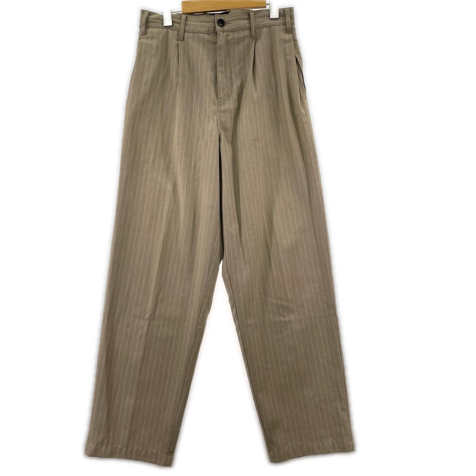 パンツ Striped Volume Pleated Trouser ベージュ 28 ベージュ