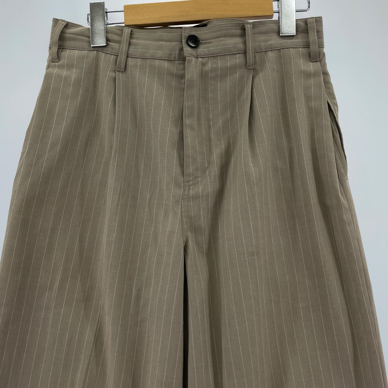 パンツ Striped Volume Pleated Trouser ベージュ 28 ベージュ