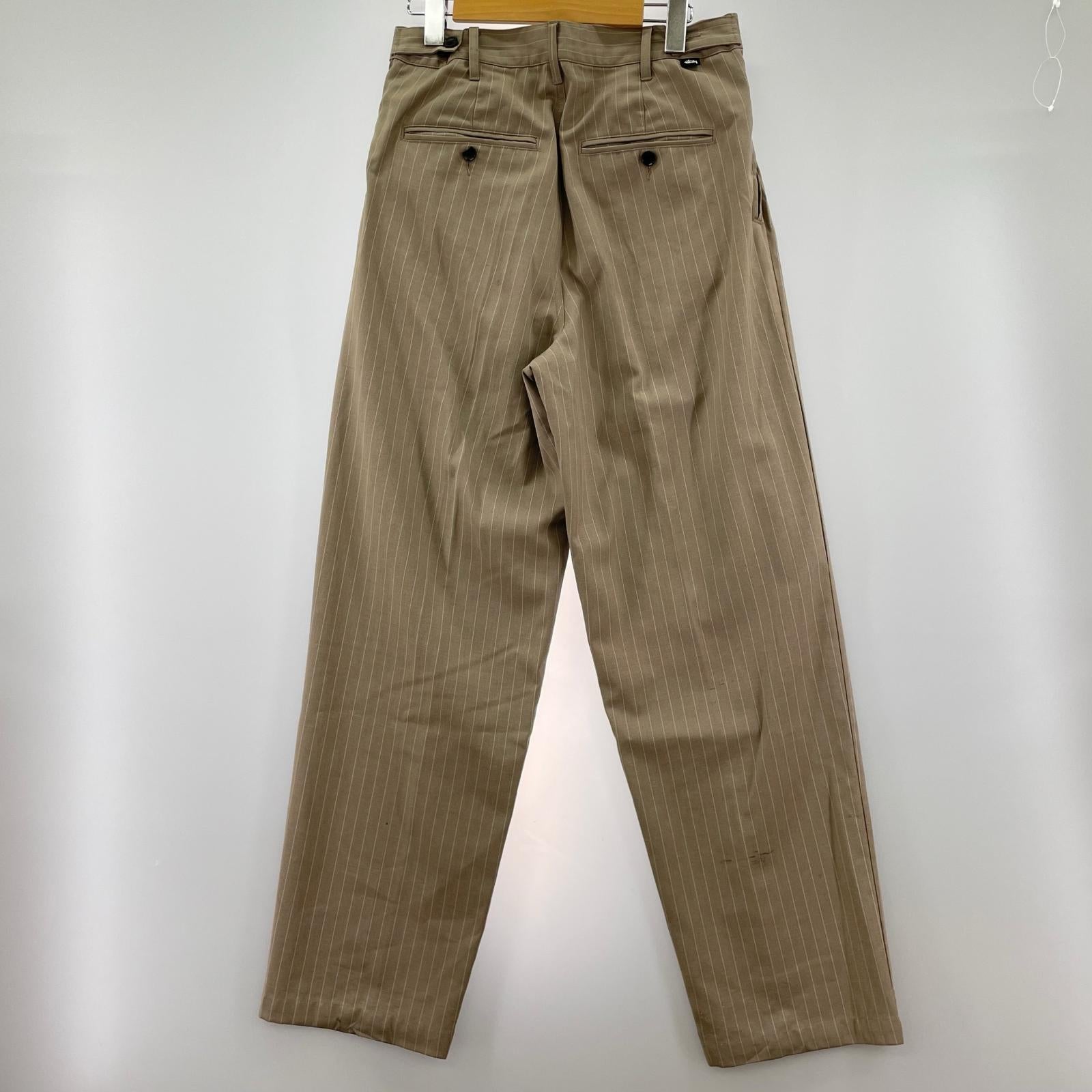 パンツ Striped Volume Pleated Trouser ベージュ 28 ベージュ