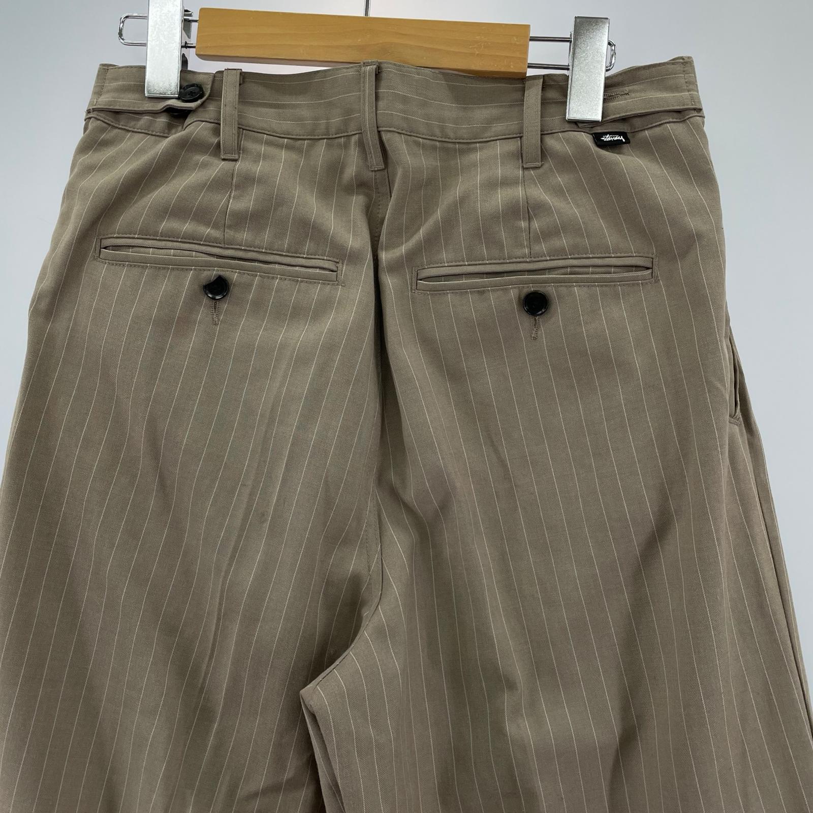 パンツ Striped Volume Pleated Trouser ベージュ 28 ベージュ