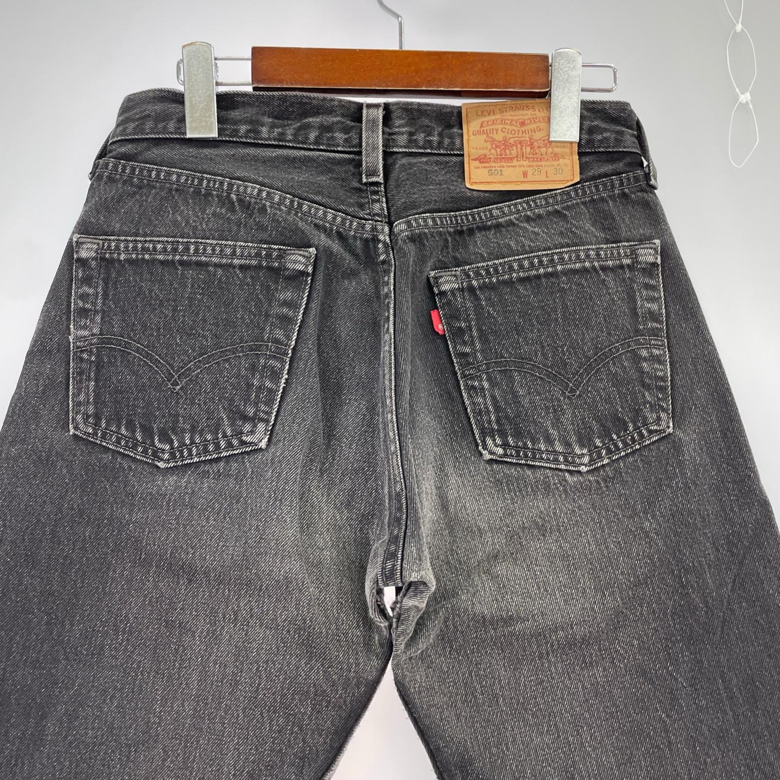 デニムパンツ 501 96年製 USA製 ブラックデニムパンツ ボタン裏522 29 ブラック