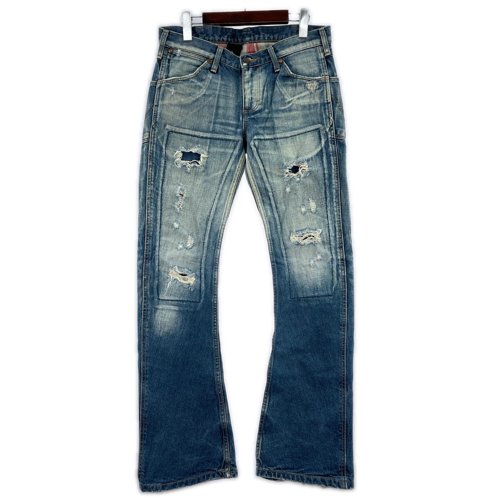 デニムパンツ × Wrangler フレア リペア S