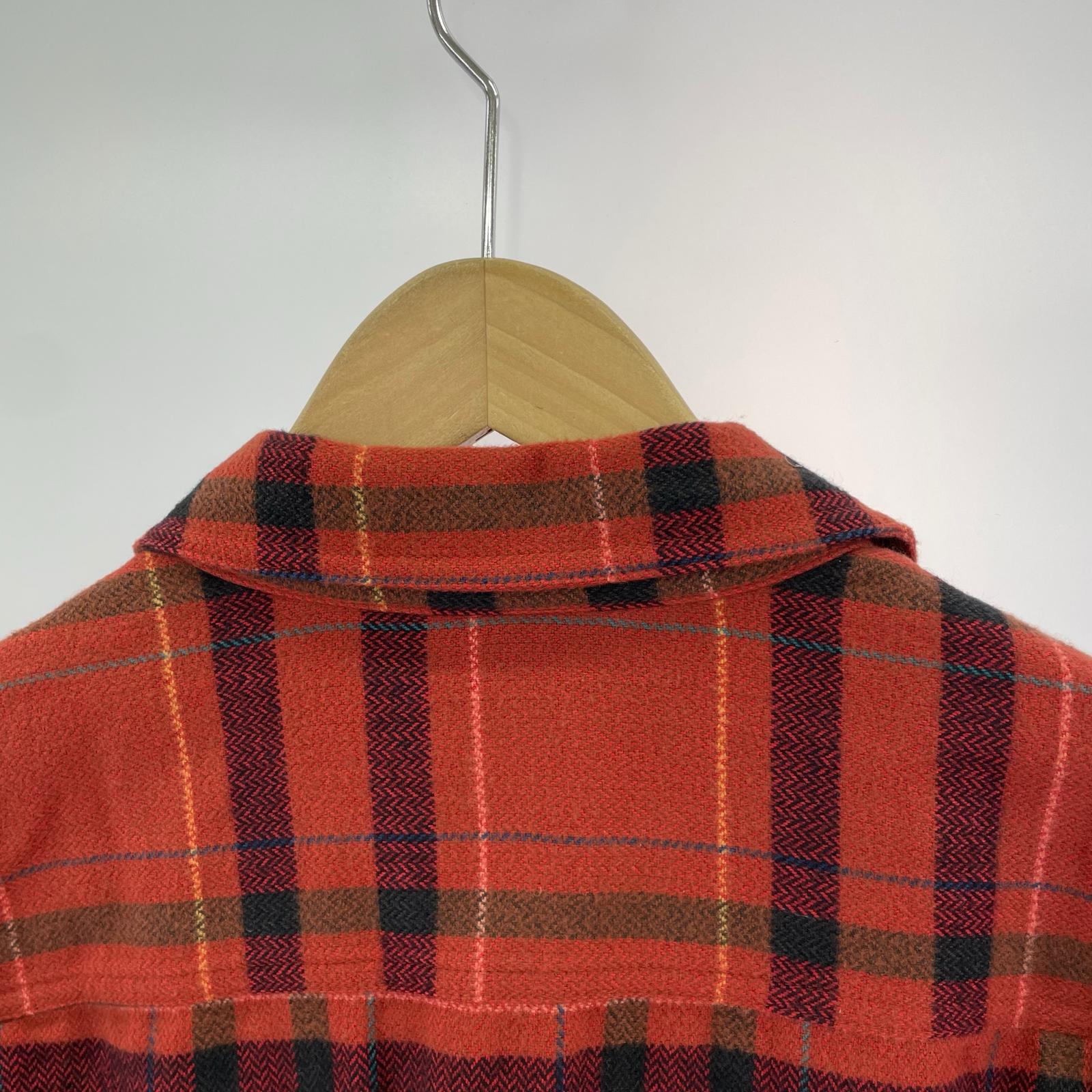 長袖シャツ ネルシャツ レッド S S レッド
