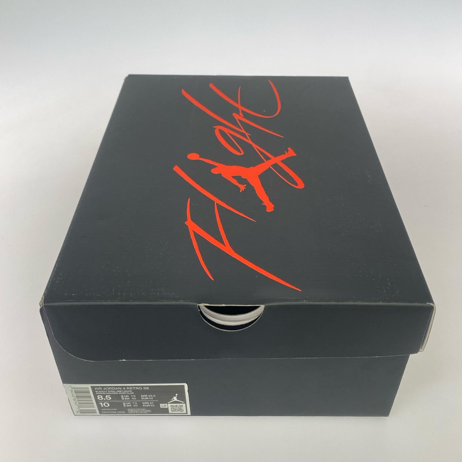 スニーカー Air Jordan 4 SE Black and Light Steel 26.5cm (US8 1/2 UK8 EU43) ブラック