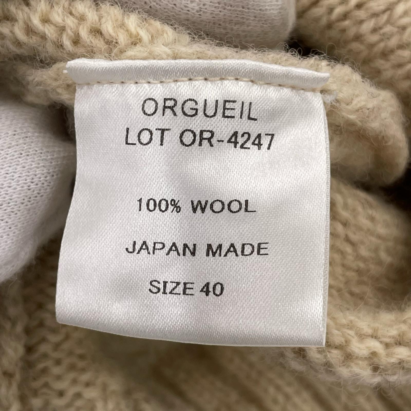 長袖シャツ ORGUEIL ｹｰﾌﾞﾙﾆｯﾄﾍﾞｽﾄ OR-4247 ﾍﾞｰｼﾞｭ (40) 40 ベージュ