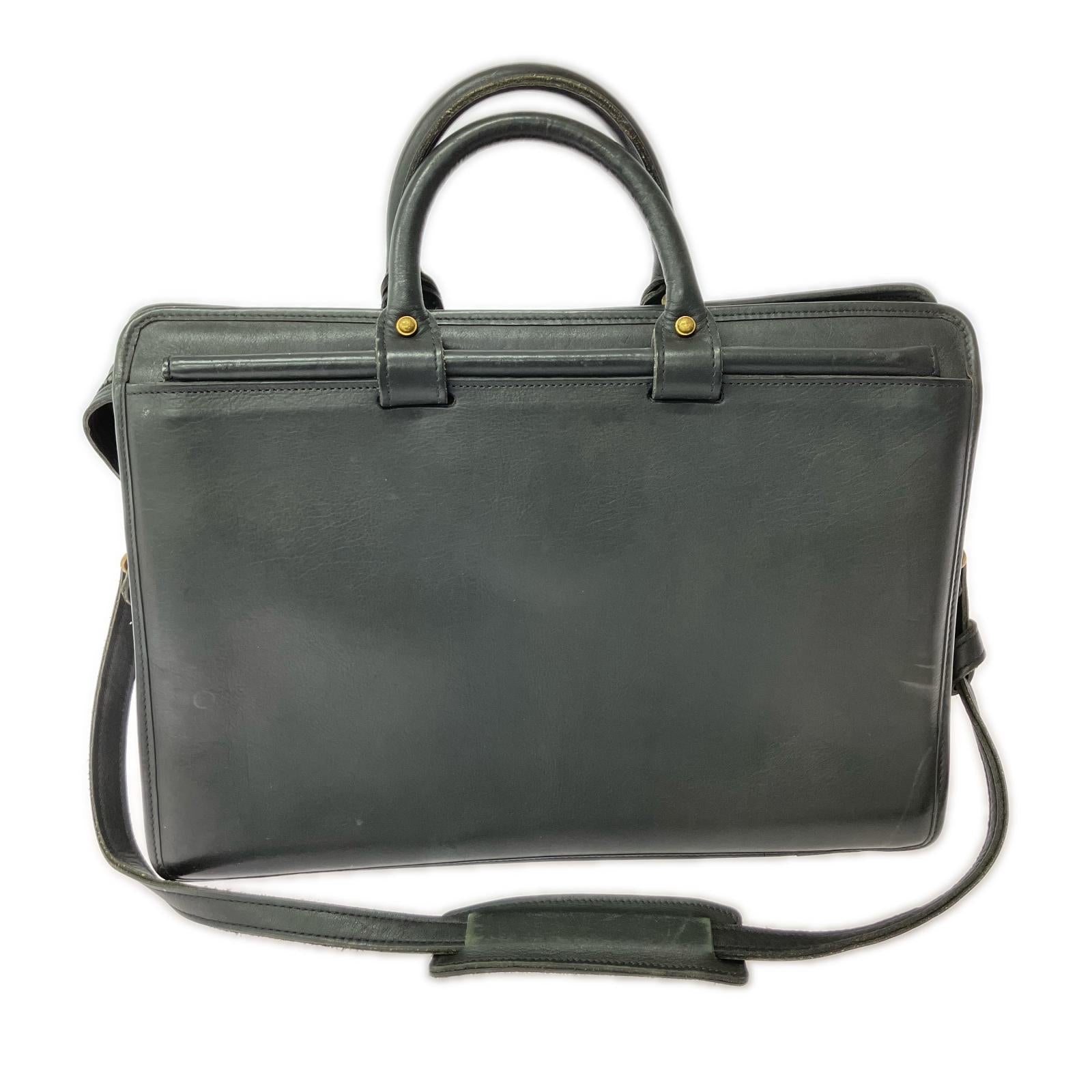 ショルダーバッグ 70s JACK GEORGES 2Way レザー 黒 ブラック