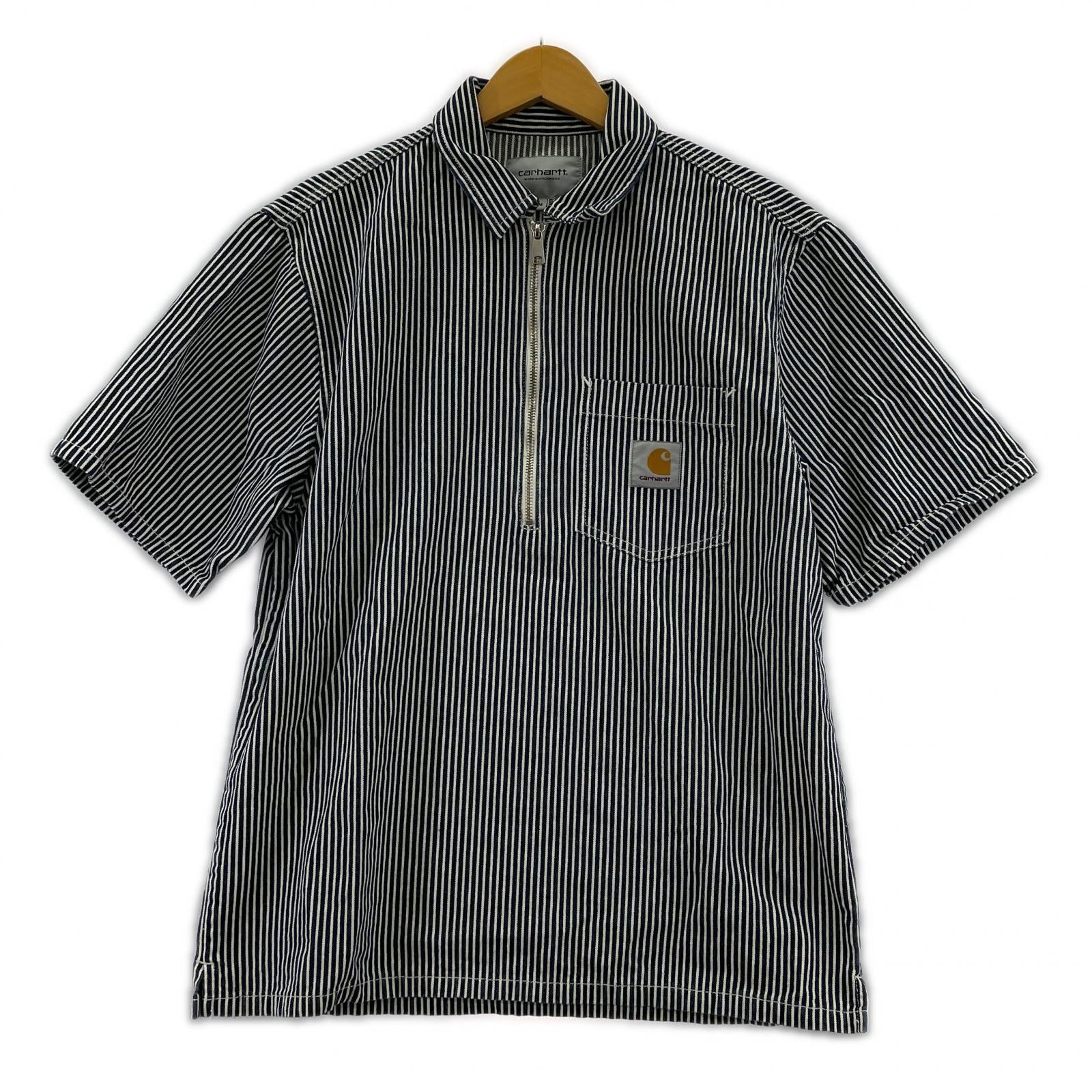 半袖Ｔシャツ ハーフジップ ヒッコリーストライプ S/Sカットソー M M
