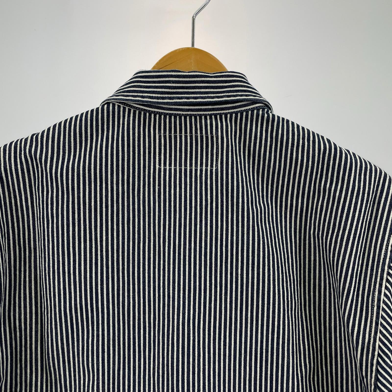 半袖Ｔシャツ ハーフジップ ヒッコリーストライプ S/Sカットソー M M