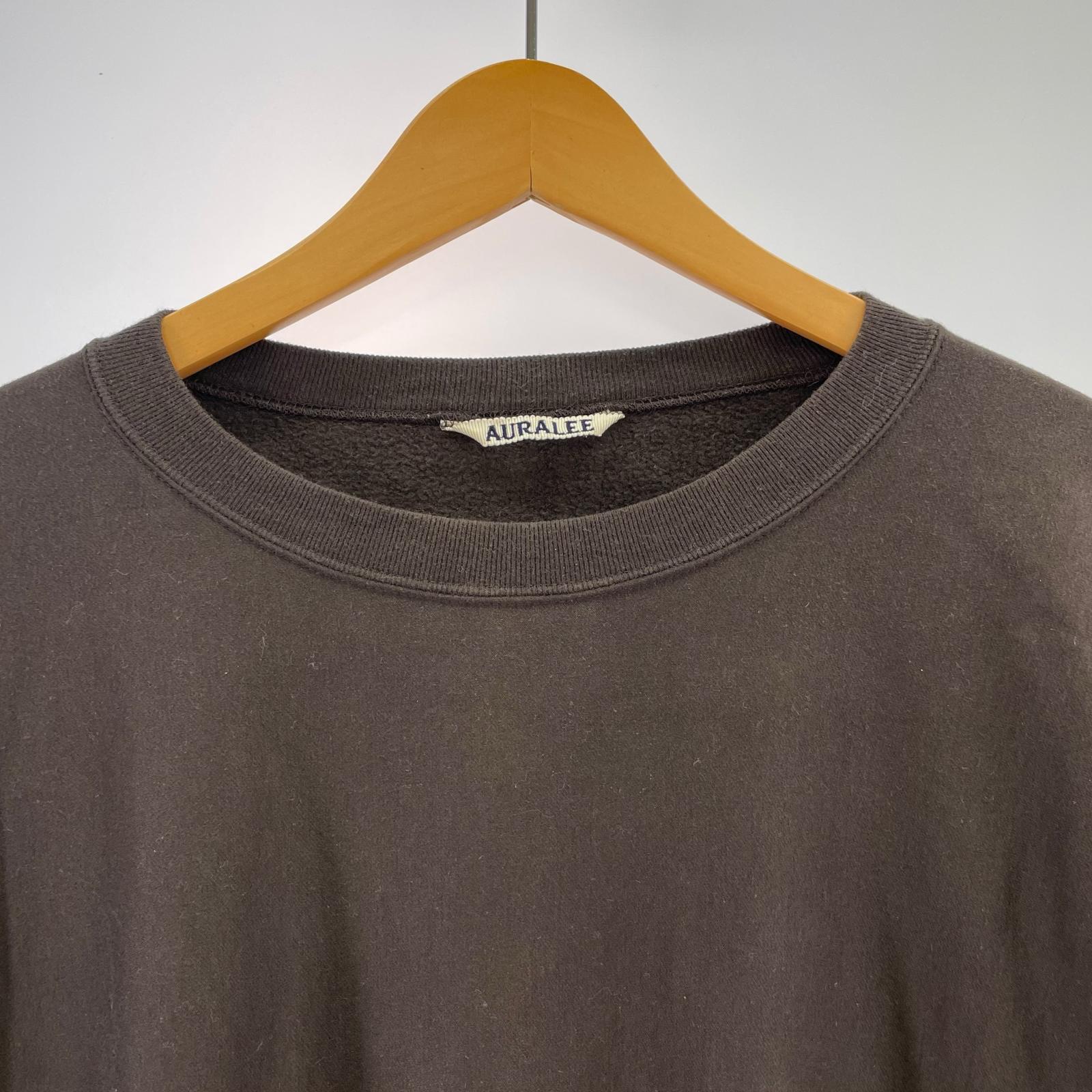 スウェット AURALEE ELASTIC HIGH GAUGE SWEAT P/O 3 3 ブラウン