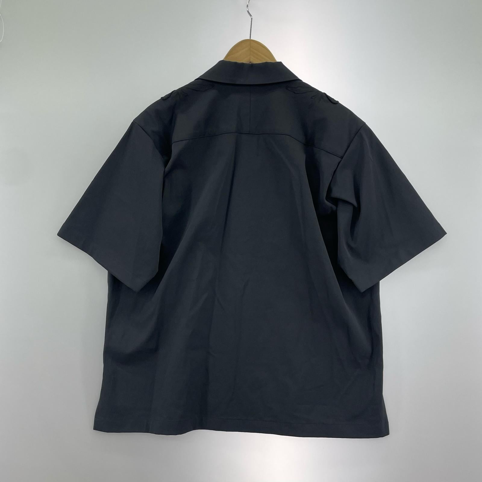 半袖シャツ Cucurbita embroidered shirt ブラック