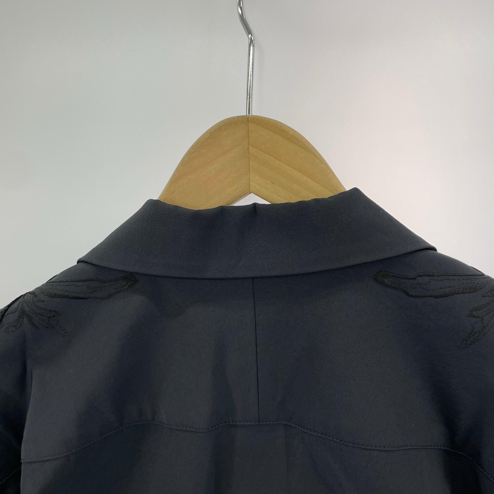 半袖シャツ Cucurbita embroidered shirt ブラック