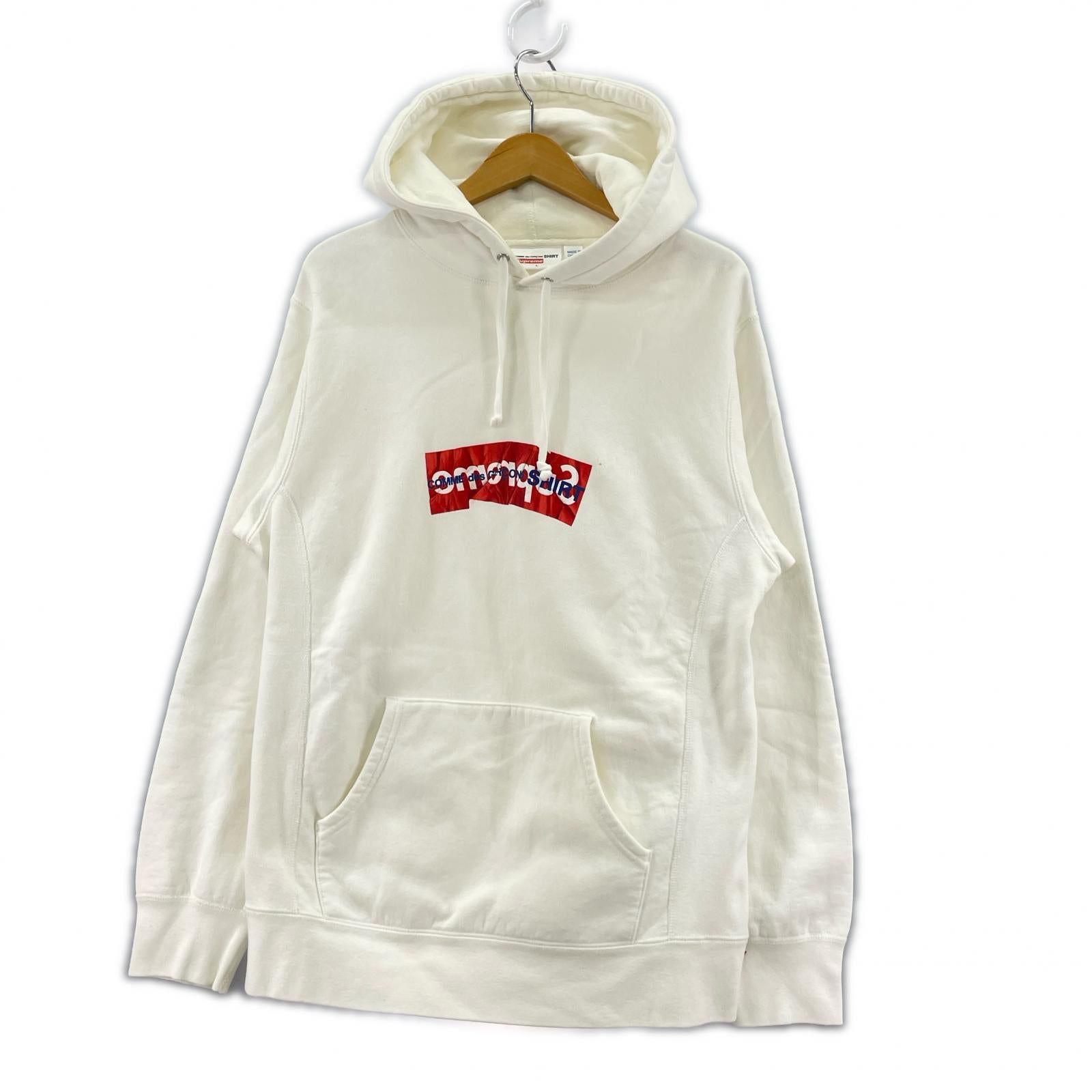 パーカー Supreme×COMME des GARCONS SHIRT 17AW Box Logo Hooded Sweatshirt L 白 L ホワイト