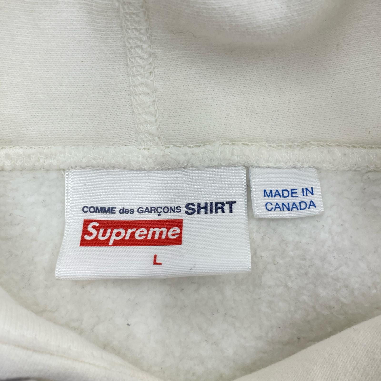 パーカー Supreme×COMME des GARCONS SHIRT 17AW Box Logo Hooded Sweatshirt L 白 L ホワイト