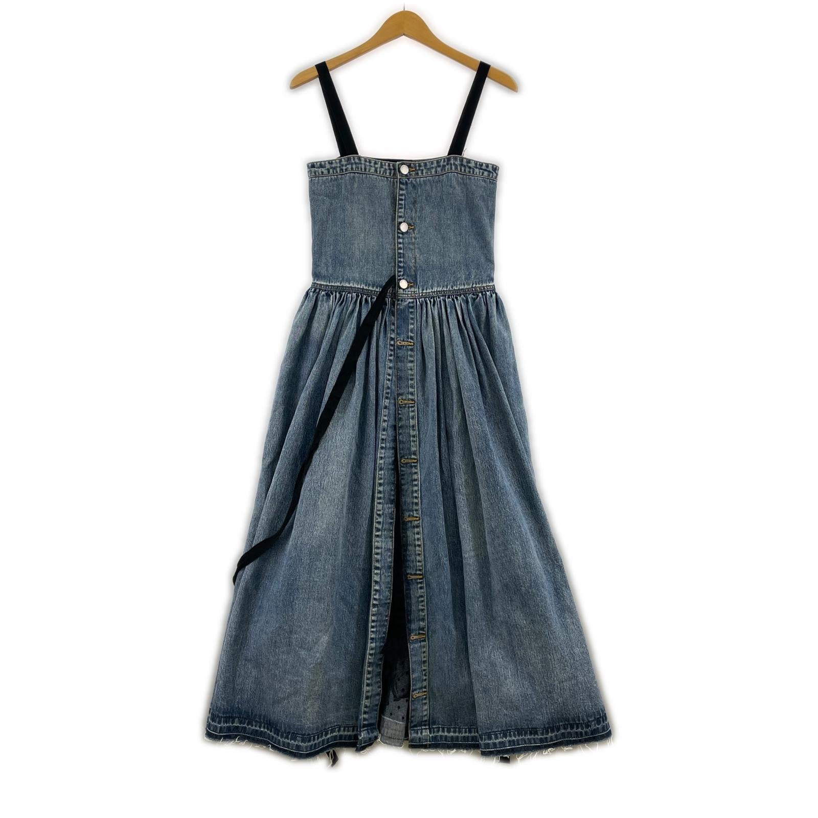 ワンピース RED VALENTINO レースドッキング デニムワンピース 40 40 ブルー