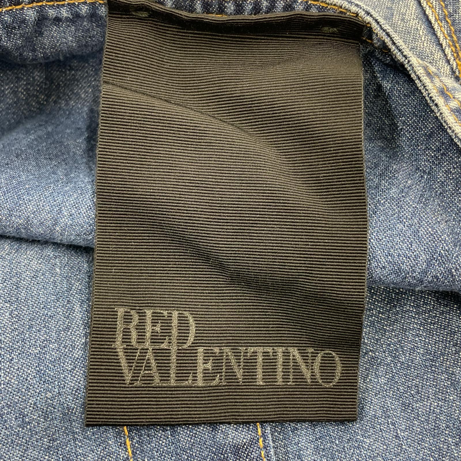 ワンピース RED VALENTINO レースドッキング デニムワンピース 40 40 ブルー