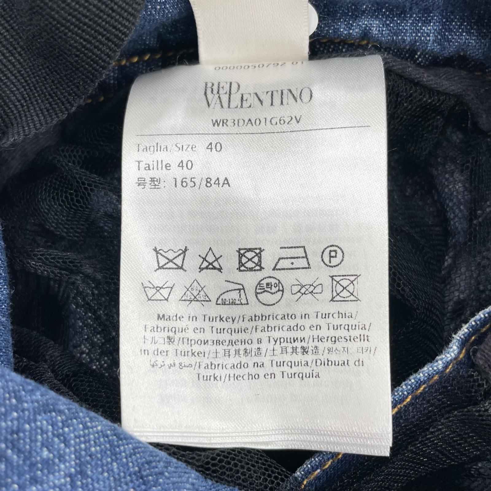 ワンピース RED VALENTINO レースドッキング デニムワンピース 40 40 ブルー