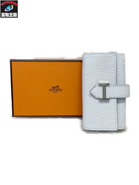 HERMES 22年 U刻印 ベアン 4連キーケース ブルーブリュム