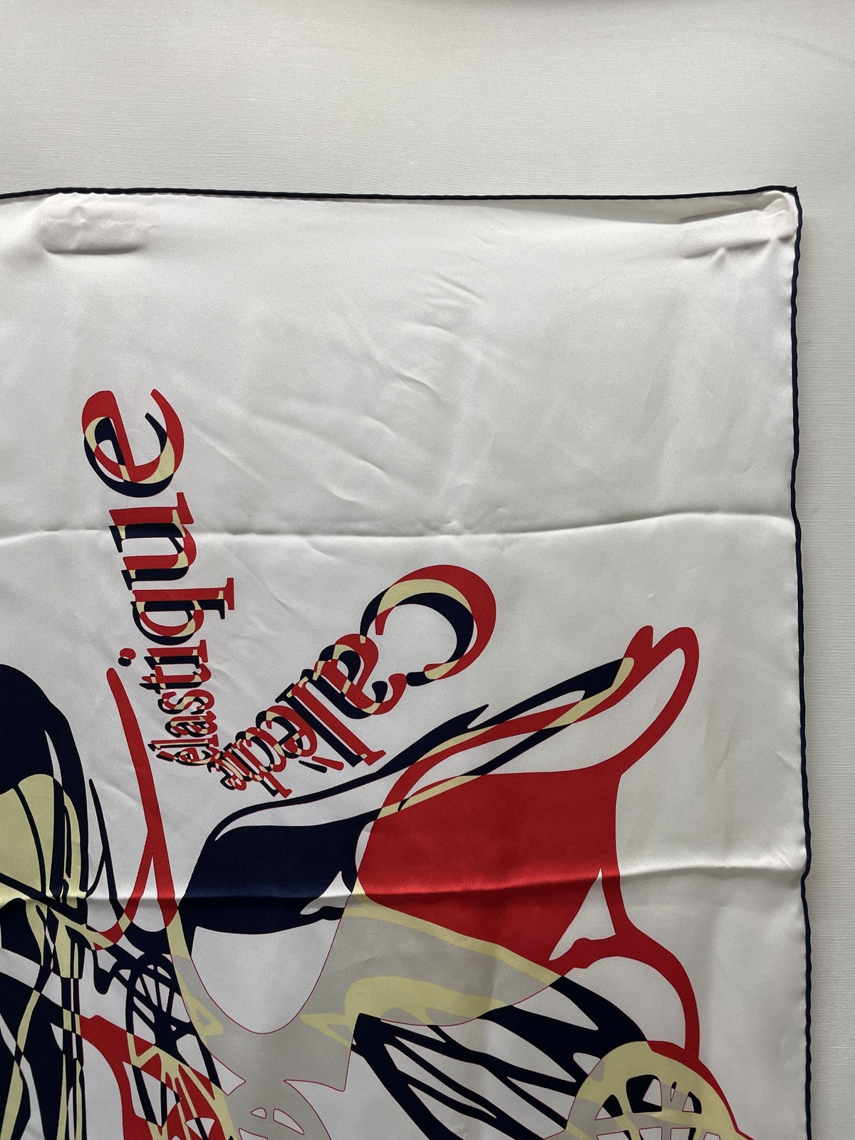 HERMES カレ70 カレーシュ エラスティック 白系