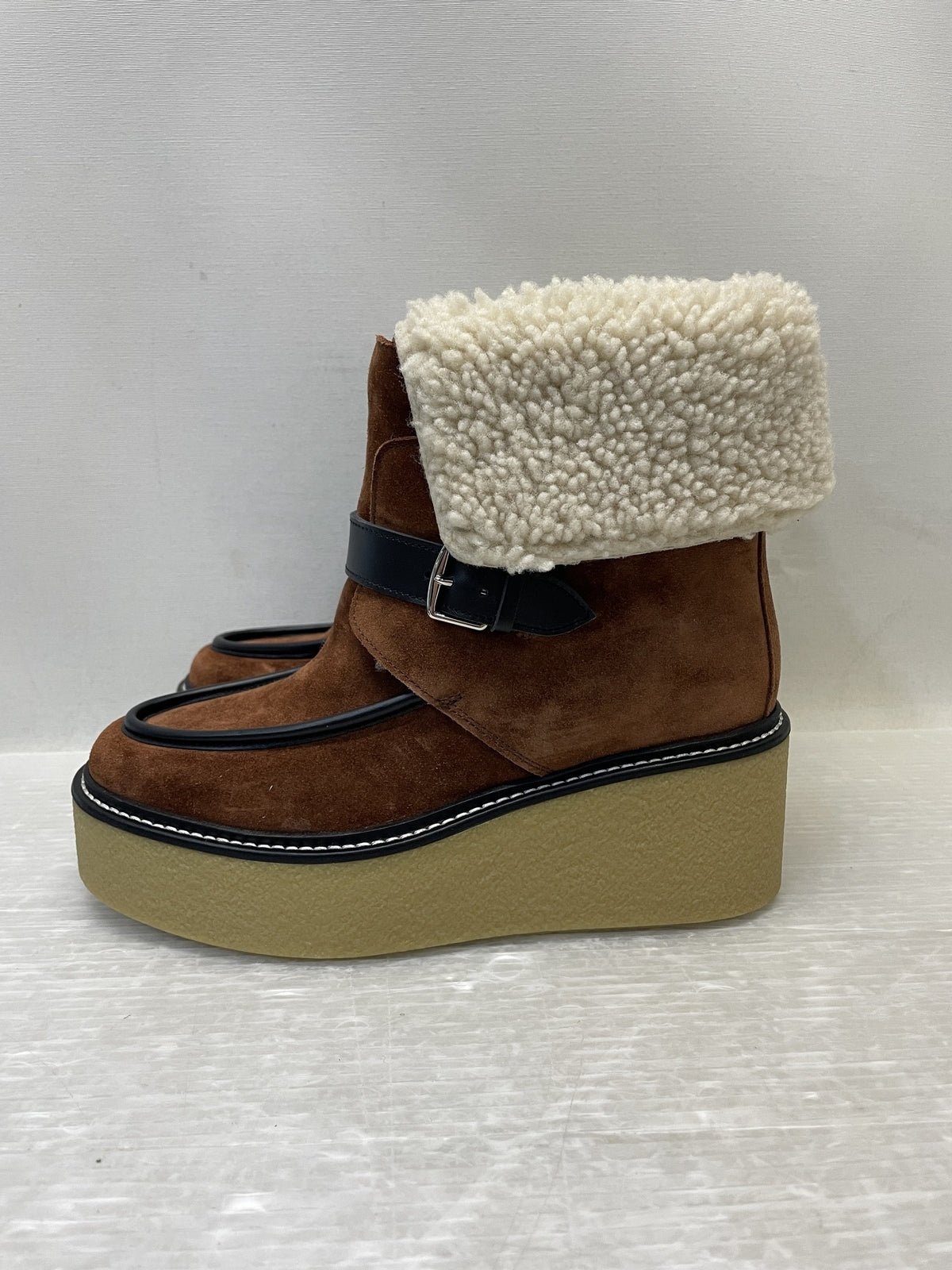 HERMES エミスフェール スエード ムートンブーツ 23.0cm 茶色 CL232029Z