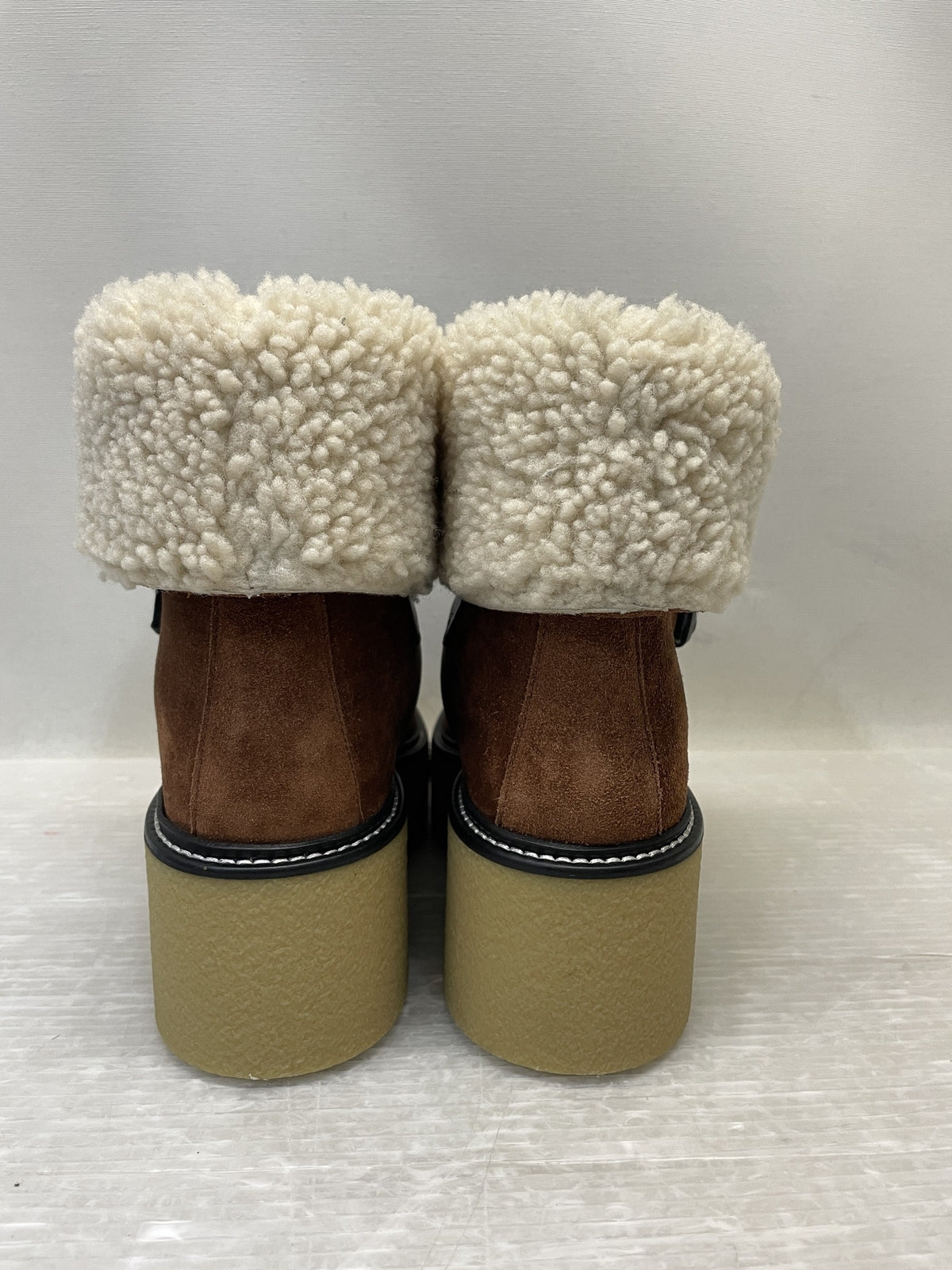 HERMES エミスフェール スエード ムートンブーツ 23.0cm 茶色 CL232029Z