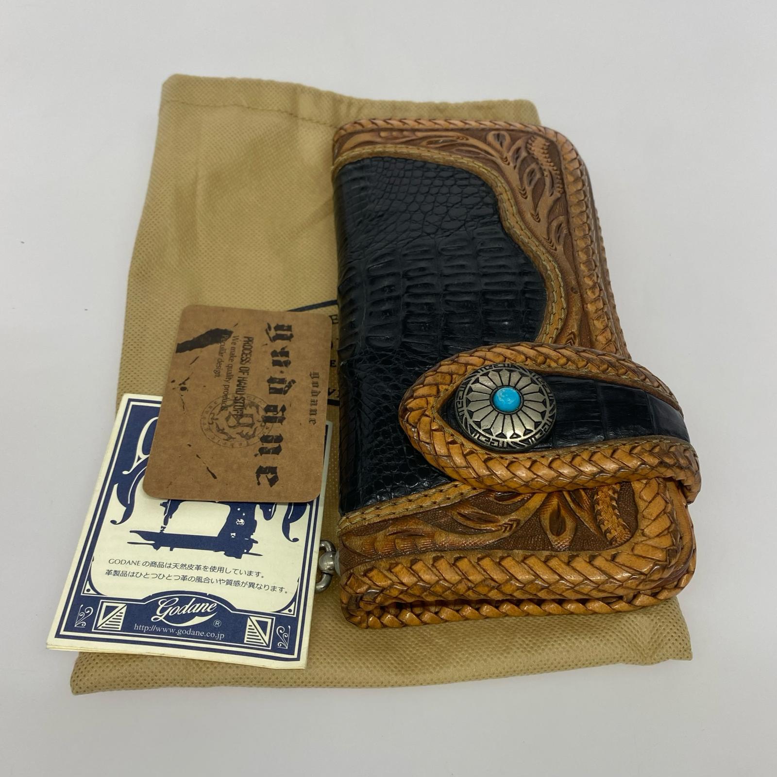 長財布 GODANE レザー財布 黒 ブラック